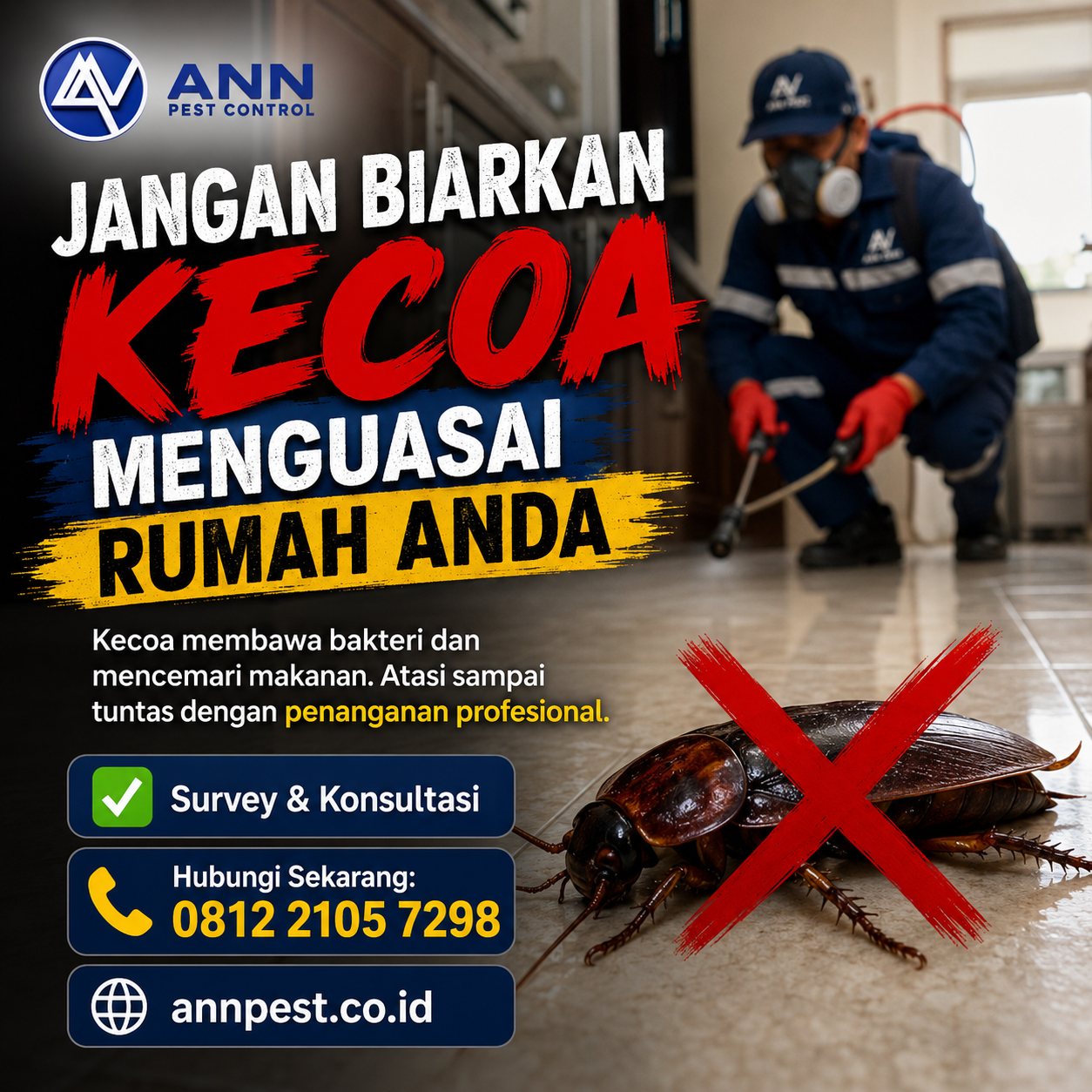 Jasa Pembasmi Kecoa di Bandung: Solusi Tepat untuk Lingkungan Bersih dari ANN Pest Control